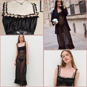 NWT Authentic For Love & Lemons Gertrude Sheer Slip Dress (S)